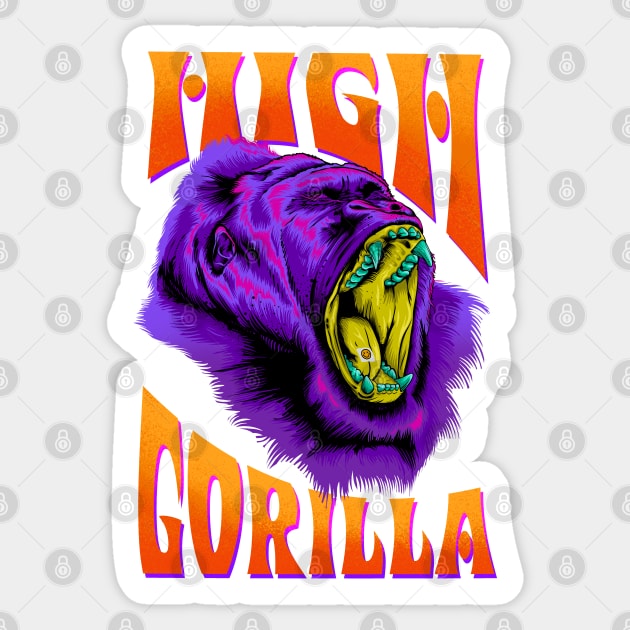 HIGH GORILLA Sticker by AWANG ART STUDIO